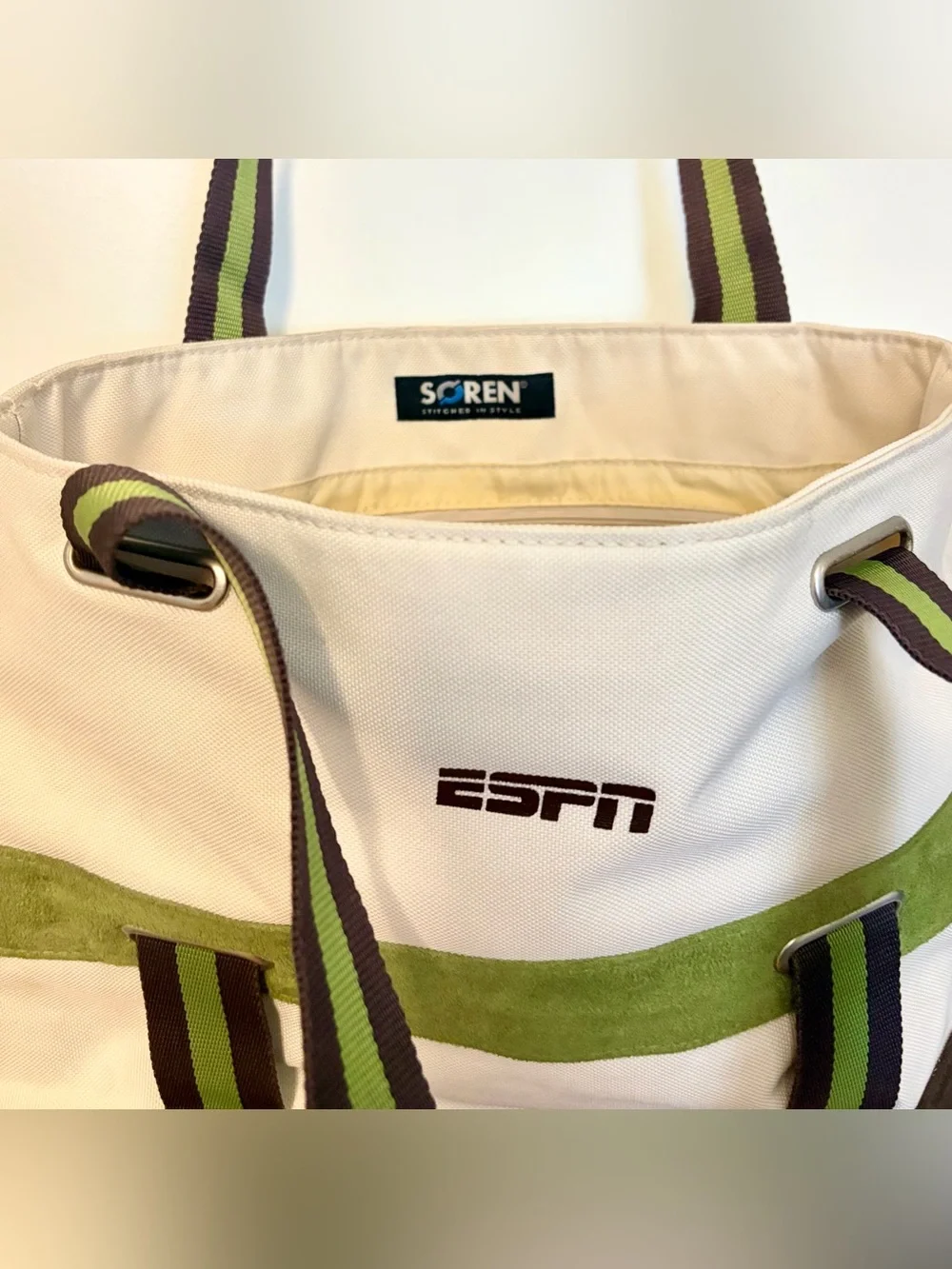Vintage 90s ESPN / SOREN Boat and Tote Medium Navy Canvas Tote Bag Collectable !